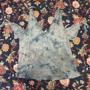 American Eagle Outfitters Blue Tie-Dye Tank Top